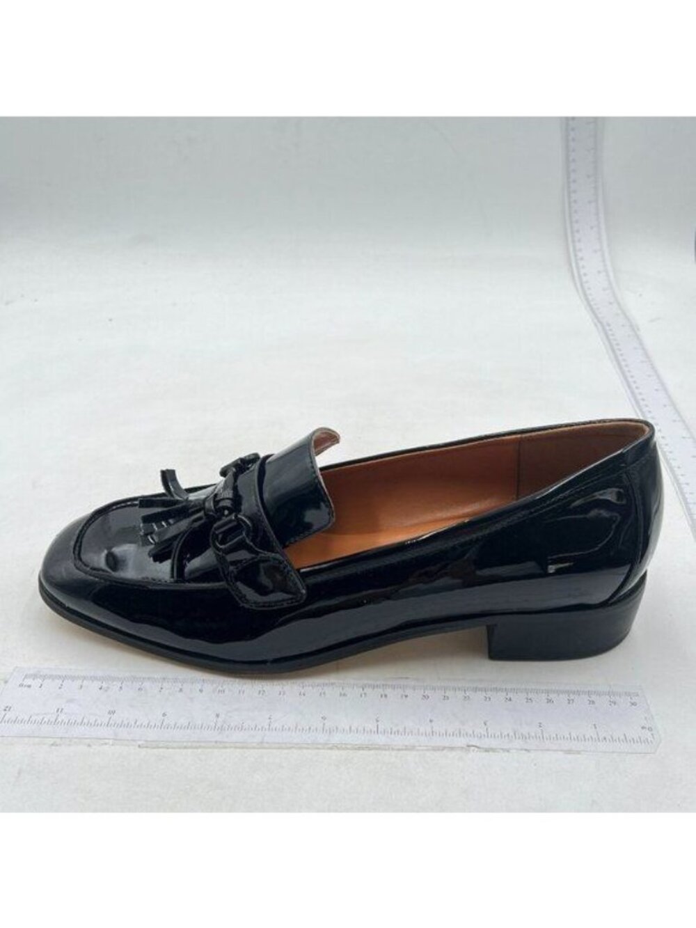 FOWT Black Tassels Almond Toe Loafers Low Chunky Heel Pumps Slip On Party Dress